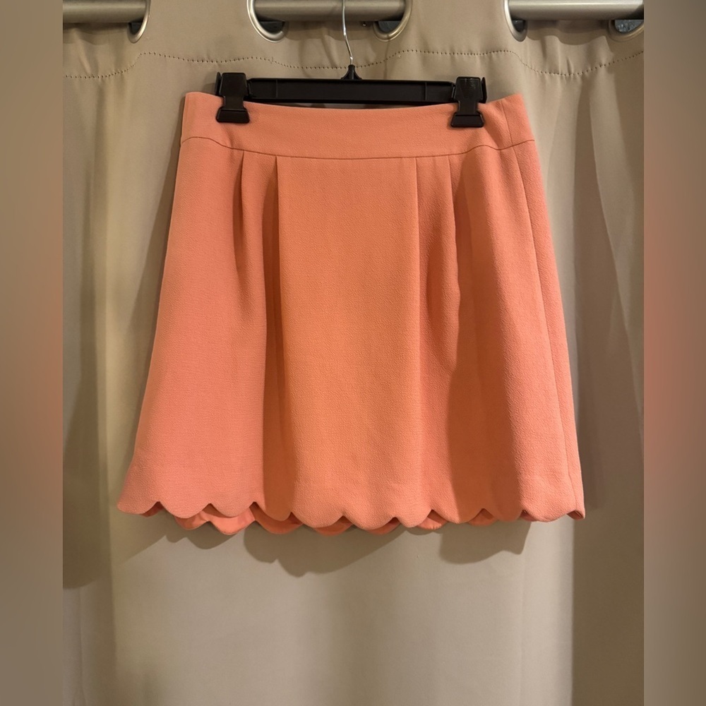 LOFT Coral Scalloped Mini Skirt